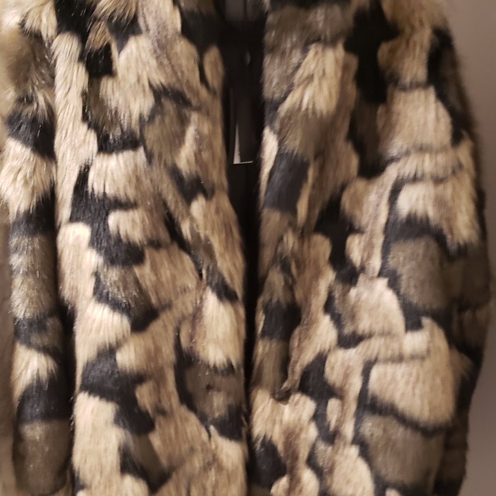 Moira-LJA Faux Fur Camouflage Long Jacket